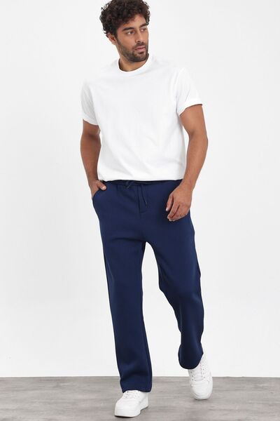 MADZEYMODA Ανδρικό φούτερ Navy Blue - Νέα σεζόν, φαρδιά φαρδιά εφαρμογή, 3 κλωστές Mz73037