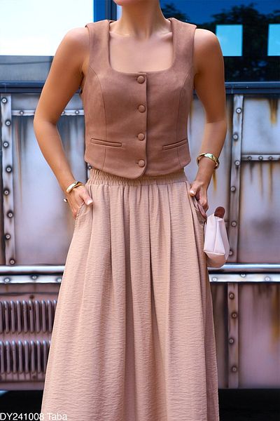 Liora Tan Suede Women's Vest - Design Model