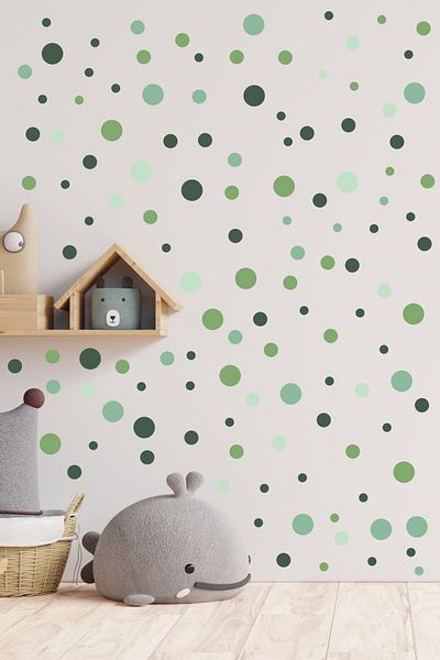 ENGINPRINT Green Tone Large and Small Round Shape Wall Sticker 99 Pieces