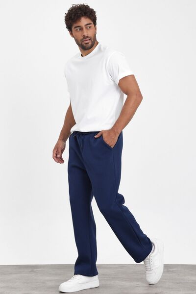 MADZEYMODA Ανδρικό φούτερ Navy Blue - Νέα σεζόν, φαρδιά φαρδιά εφαρμογή, 3 κλωστές Mz73037