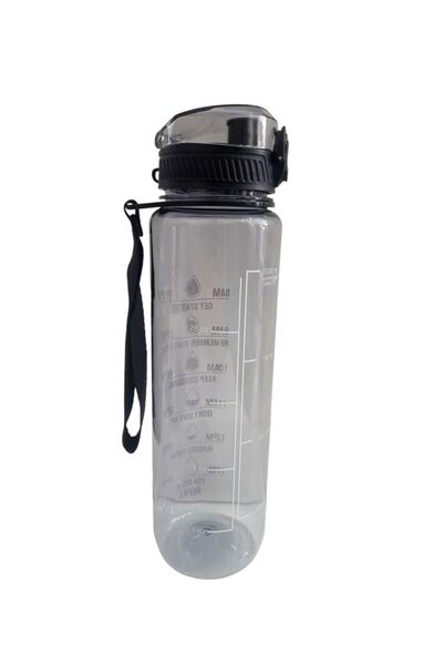AHİR TİCARET 1000 ml Motivational Transparent Athlete-Student Water Bottle