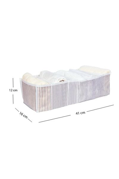 Textile sweet 8 ΜΑΤΙΑ ΛΕΥΚΟ ΓΚΡΙ ΡΙΓΕ ΣΥΡΤΑΡΙ ΟΡΓΑΝΙΣΤΗΣ ΕΝΤΟΙΧΙΣΜΕΝΟΣ 16x41x12