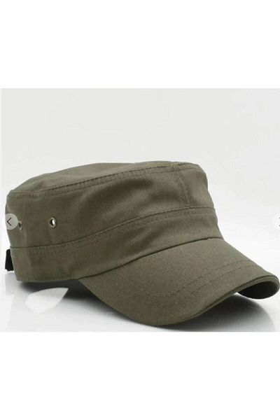 ŞapkaIdünyasi Casto Hat Khaki Green Linen Fabric with Air Holes on the Sides