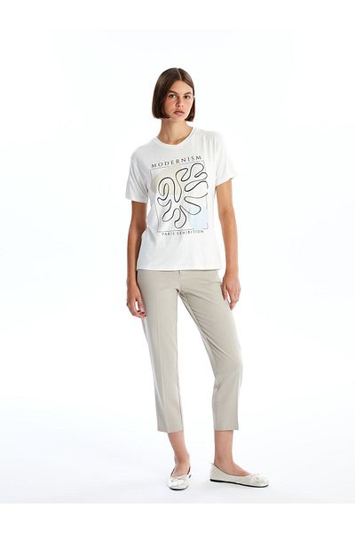 LC Waikiki Women's - Crew Neck Printed Short Sleeve T-Shirt