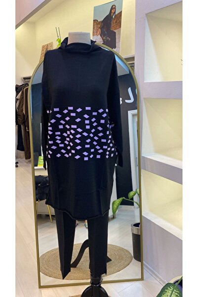 MissWhence MİSSWHENCE Triko Damalı Tunik LİLA 242