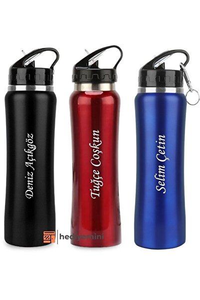 megame Kişiye Özel Isimli 500 ml Matara, Çelik Matara, Okul Suluğu, Yalıtımsız Piknik, Okul, Çocuk Matara