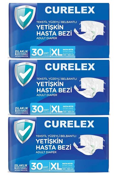 Curelex Extra Large Size Adult Diapers - 120-170 Cm, 90 Pieces