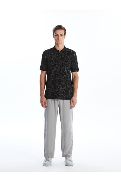 LC Waikiki Men's Polo Neck Patterned Pique T-Shirt - Short Sleeve