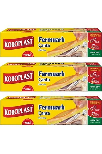 Koroplast Zipper Bag Medium Size 20 X18 Cm 36 Pieces