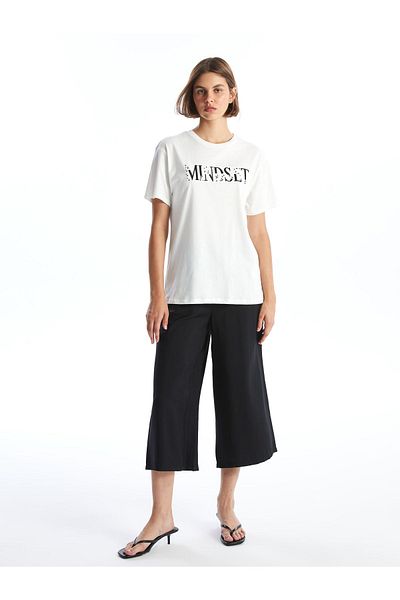 LC Waikiki Women's - Crew Neck Printed Short Sleeve T-Shirt