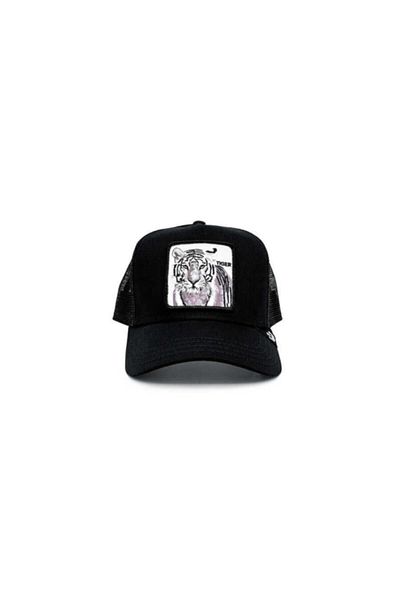 Goorin Bros Black and White Hat with Silver Tiger Tiger Figure - 101-0720 White Standar