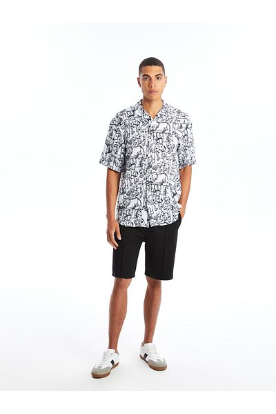 LC Waikiki Pánská košile Slim Fit se vzorem - Krátký rukáv