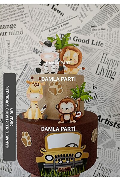 DAMLA PARTİ Safari Maket Pasta, Safari Doğum Günü Parti Malzemeleri