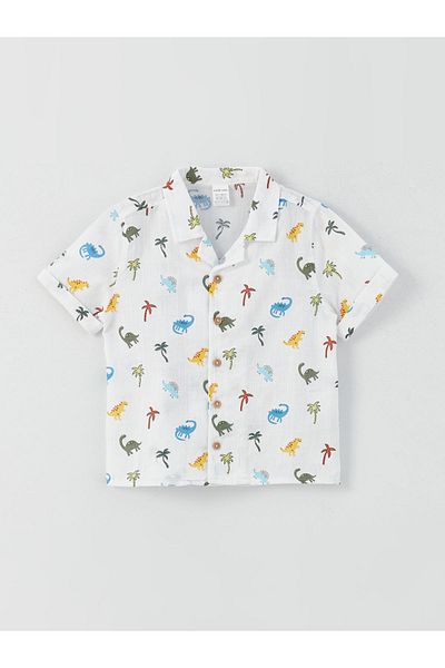 LC Waikiki Patterned Short Sleeve Shirt and Shorts for Baby Boy - Set of 2