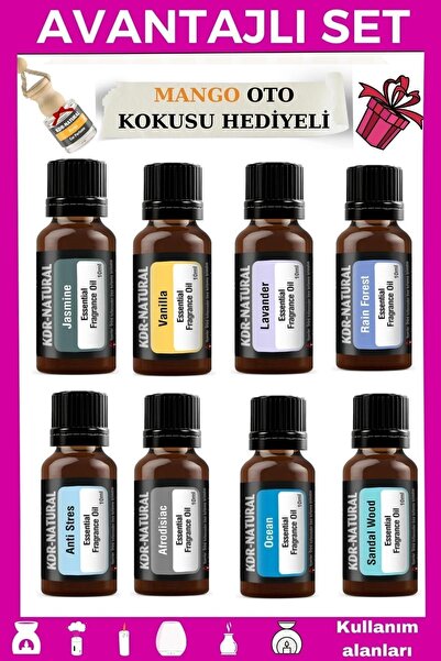 kdr natural 8 Li Uçucu Yağ Buhurdanlık Yağı  Kokusu Hava Nemlendirci Kokusu E...