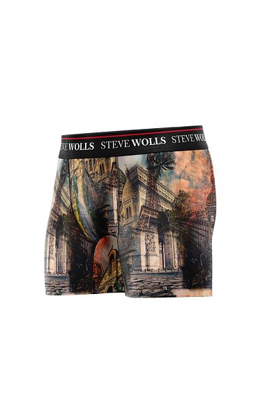 Steve Wolls Ανδρικό μπόξερ με μοντέρνο μοτίβο Paris με μονόχρωμη ψηφιακή εκτύπωση - 1039