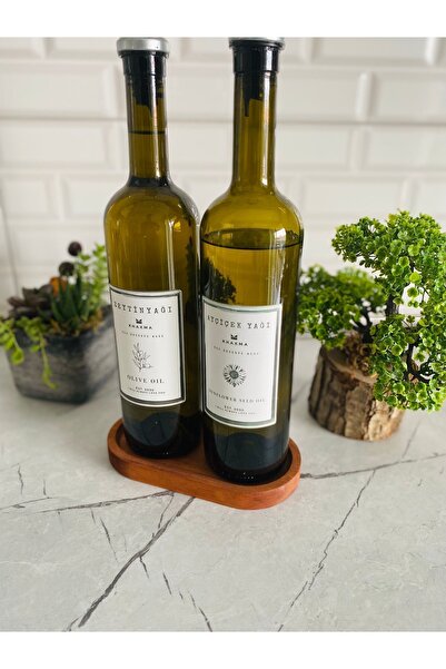 BTHGROUP 4 Pieces Wooden Serving Pot Oil Pot Tray - Breakfast Serving Board