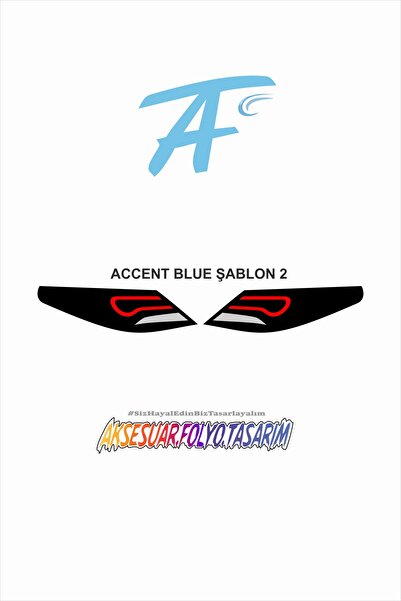 aksesuar folyo tasarım هيونداي أكسنت - بلو ستوب فويل موديل 2