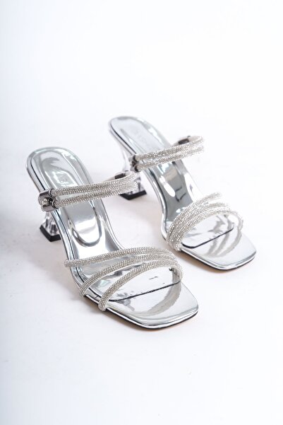 bashrol pantofi de seara dama argintiu piatra clasici