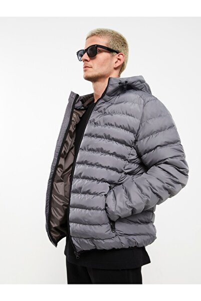 LC Waikiki Herren-Pufferjacke mit Kapuze – Standardform