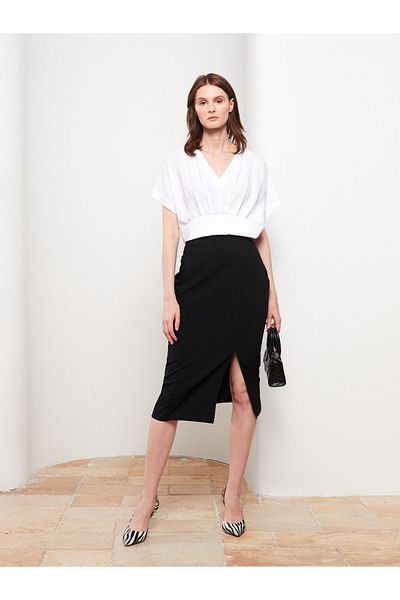 LC Waikiki Women's Straight Skirt - Zippered Waist