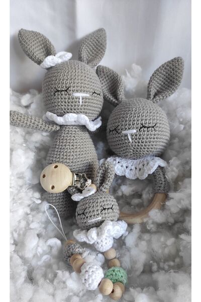 ÖRGÜ MÖRGÜ طقم أرنب سليبي 3 قطع