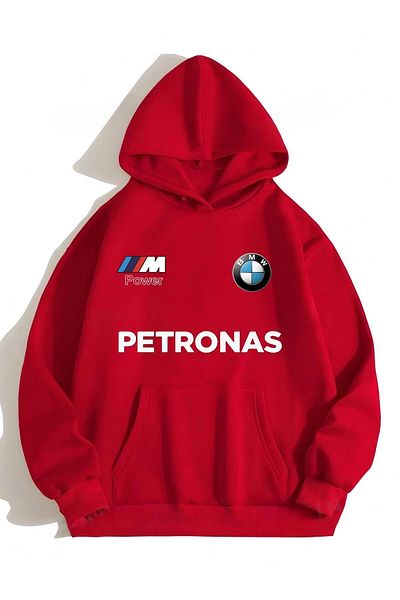 Risil-Nu Company Суичър с качулка и щампа Petronas - 3 прежди, дебел и повдигнат