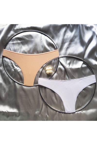 Rintalia Cotton Basic Women's Brazilian Panties Set of 2