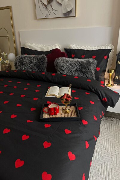 mihriban Комплект плик за завивка с двоен мотив "Сърце" - БЕЗ ЧАРШАФИ