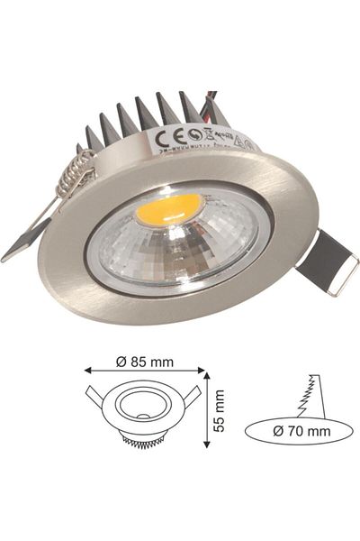 Helios 5 W Satin Case Flush Mounted Daylight 3000k Cob Led Spot