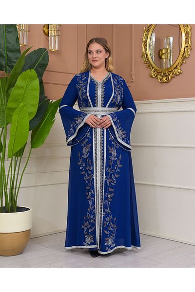ALWAKI Elegant Caftan Dress - Long Sleeve Special Invited Charm Evening Dress