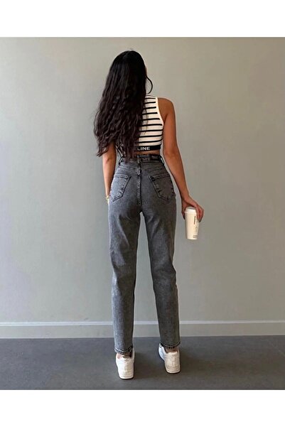 DRC trend Loa Smoked Snow Mom Lycra High Waist Denim Jeans