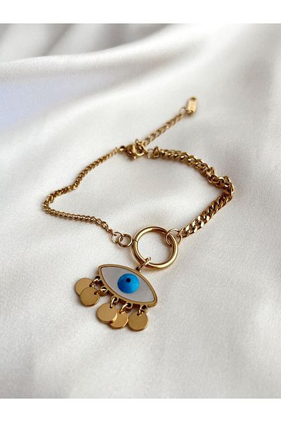 SWORDS CONCEPT Gold Colored Steel Stainless Women's Bracelet - Eye Detail