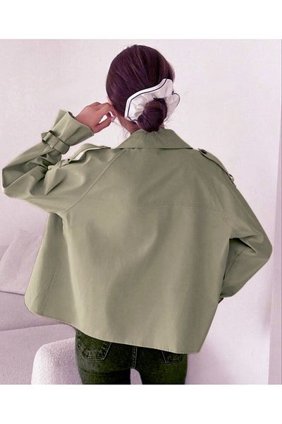 POD Biker Style Short Trench Coat