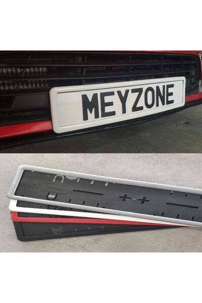 MeyZone Beyaz Araç Takmatik Oto Plakalık Ön Arka Takım 2 Adet Tüv Türk Uyumlu