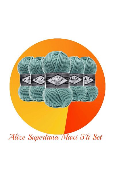 Alize Süperlana Maxi Σετ 5 Παχύ Πλεκτό Σχοινί 463 Μέντα