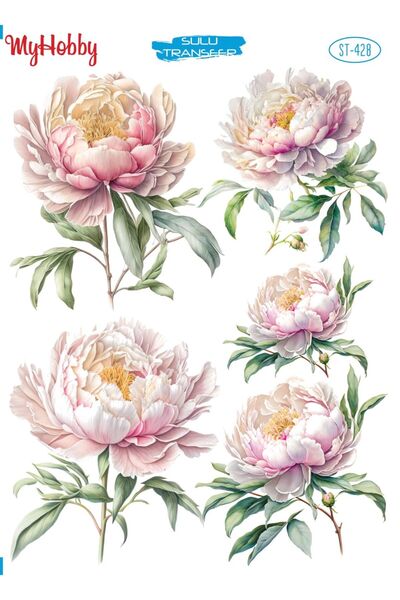 MyHobby ST 428 Pastel Tonlar Çiçek Desenli Sulu Transfer 25*35 cm