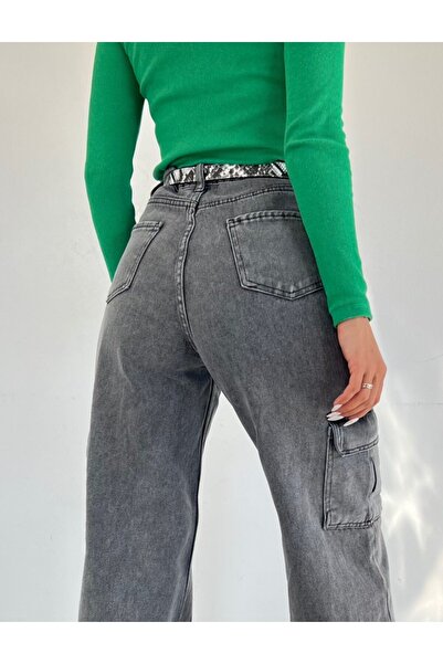 HİJABAYA Wide Leg Cargo Pocket Jeans
