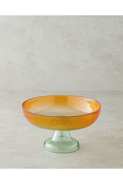 English Home Arina Bowl with Glass Legs 24 cm Green-Orange