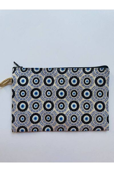 GALATA GIFT Women's Wallet with Evil Eye, Medium Size Stylish Zippered, Lined Wallet