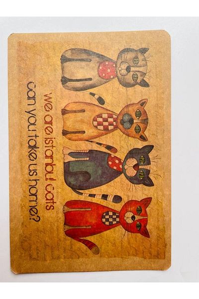 GALATA GIFT Θέμα Istanbul Cats, Νοσταλγικό, Kraft, Κάρτα, Καρτ ποστάλ, Καρτ ποστάλ, 16*11cm