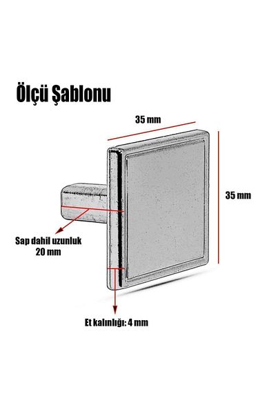 Badem10 Buton de artă din metal Sari Antique Square - Mânere pentru sertar și dulap de bucătărie