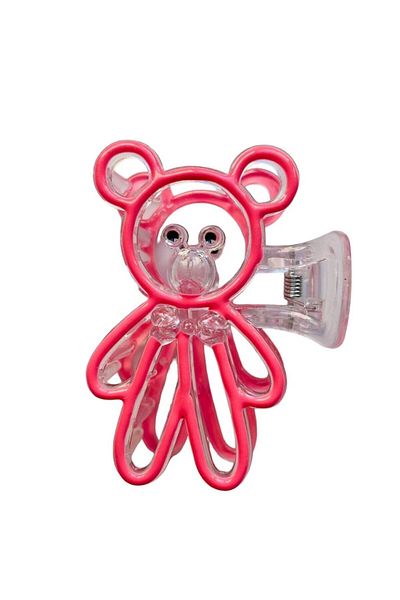 GALATA GIFT Latch Buckle, Large Size, Transparent Color, XL Sturdy Buckle with Teddy Bear Figure 8 cm Knob Buckle