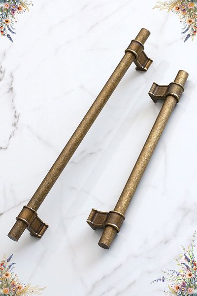 Badem10 Hisar Antique Metal Galben Antic 128 Mm-12,8 Cm Mobilier Bucătărie Sertar Dulap Mâner Mâner