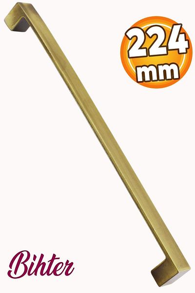 Badem10 Metal Bihter, galben antic, 224 mm, mobilier, sertar de bucătărie, dulap, mâner dulap, mânere