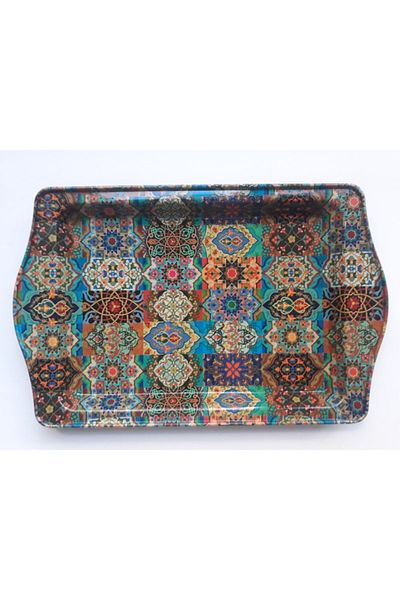 NiceandBonita Traditional Rectangular Rug Patterned Presentation and Self-Service Tray