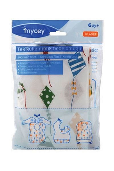 mycey مجموعة من 10 مآزر للاستعمال مرة واحدة