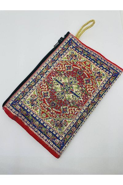 GALATA GIFT Women's Medium Size Wallet - Stylish, Zippered, Lined, Rug Patterned Coin Wallet 15x10