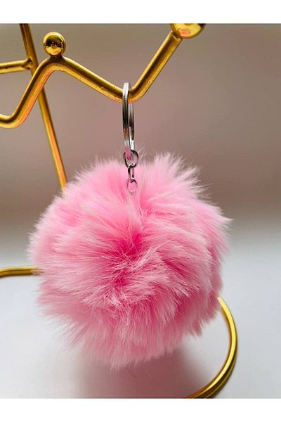 GALATA GIFT Pompom Keychain and Bag Accessory - Soft Furry Car Mirror Ornament