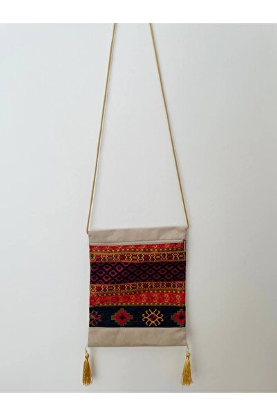GALATA GIFT Сумка через плече з візерунком Kilim, з китицями, на блискавці, 25x20